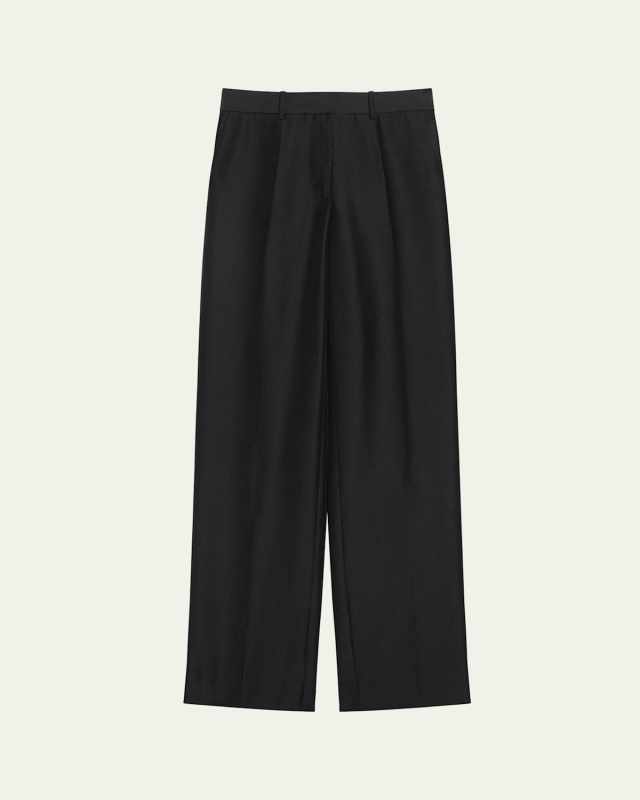 Sheer Straight-Leg Trousers